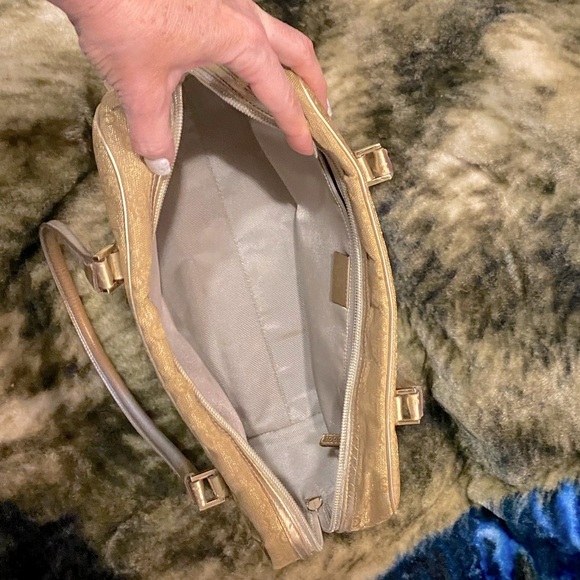 Gucci GG Monogram Gold Canvas Handbag GUC with COA ✨ - Picture 3 of 8